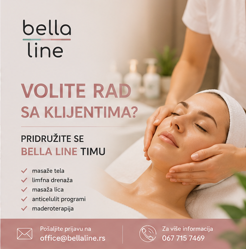 Bella Line zapošljava terapeuta za masaže i tretmane tela